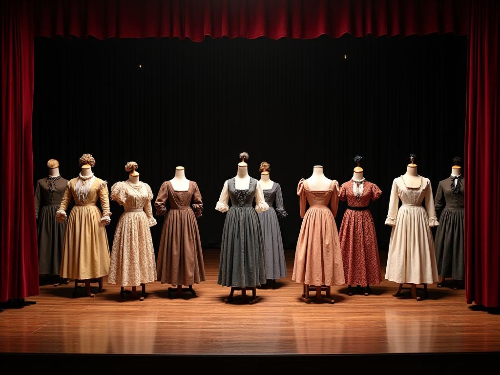Costumes de théâtre historiques sur scène